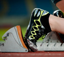 Track Shoe in Starting Block